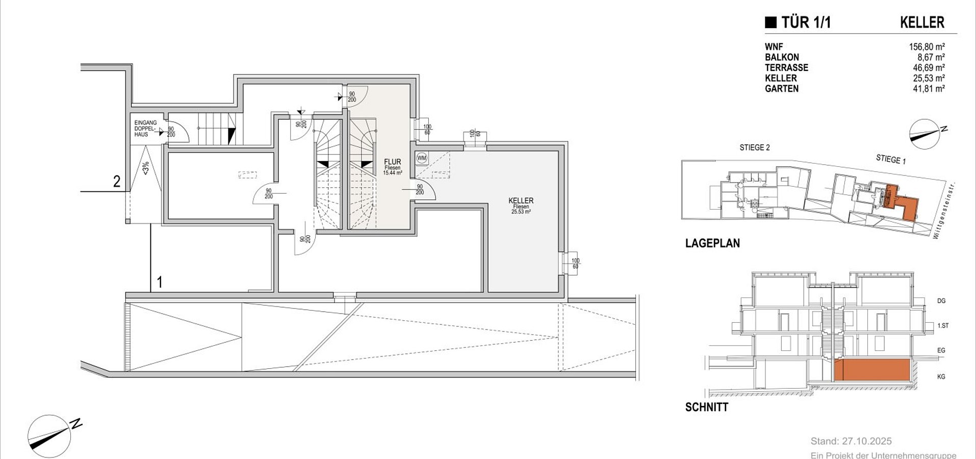 Grundriss Keller DH1/1