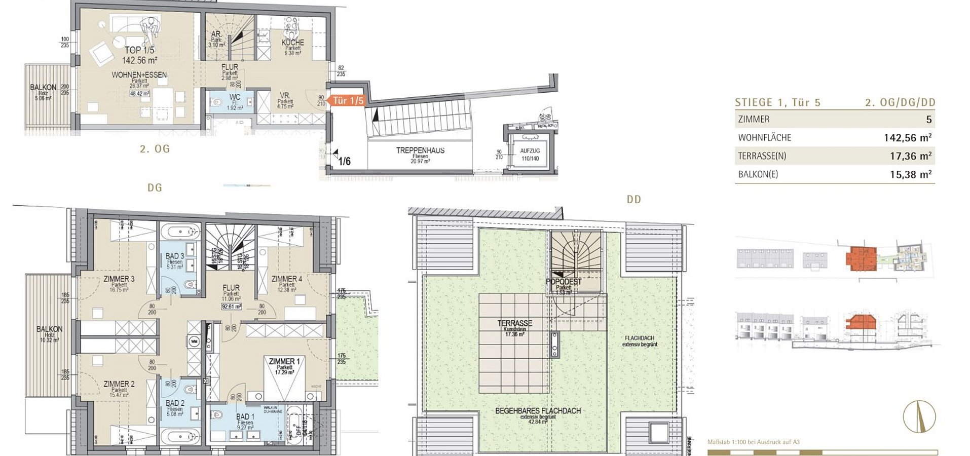 Wohnungsgrundriss Tür 1/5
