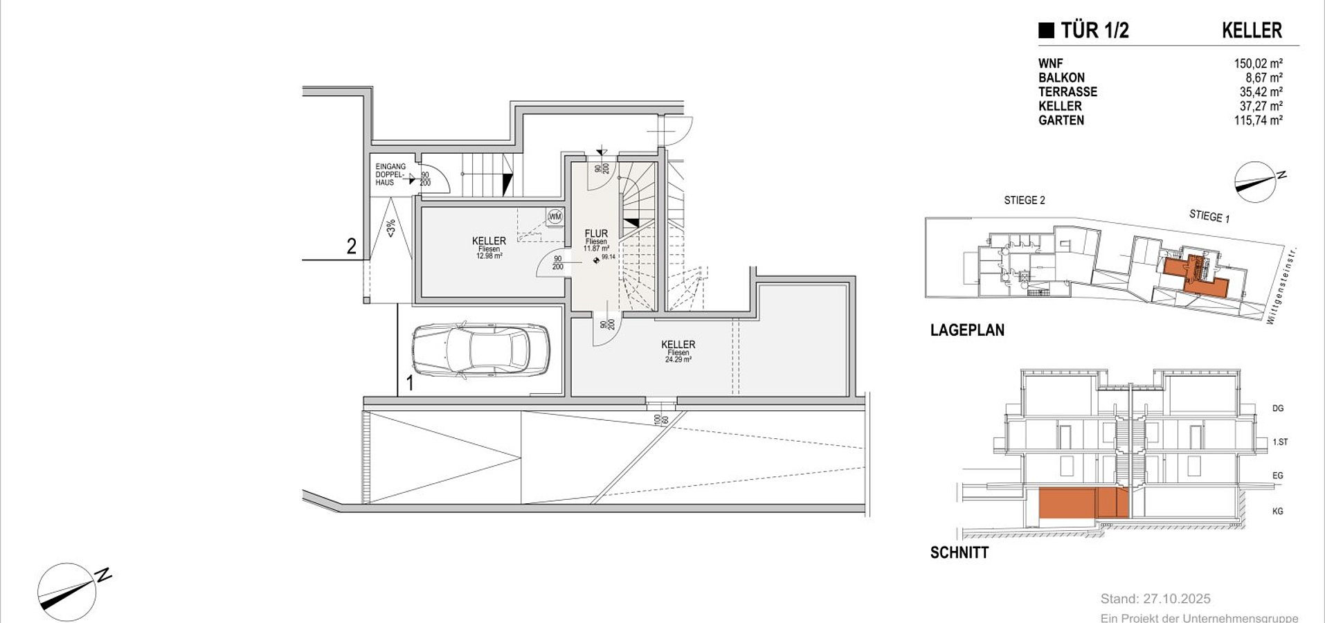 Grundriss Keller DH1/2
