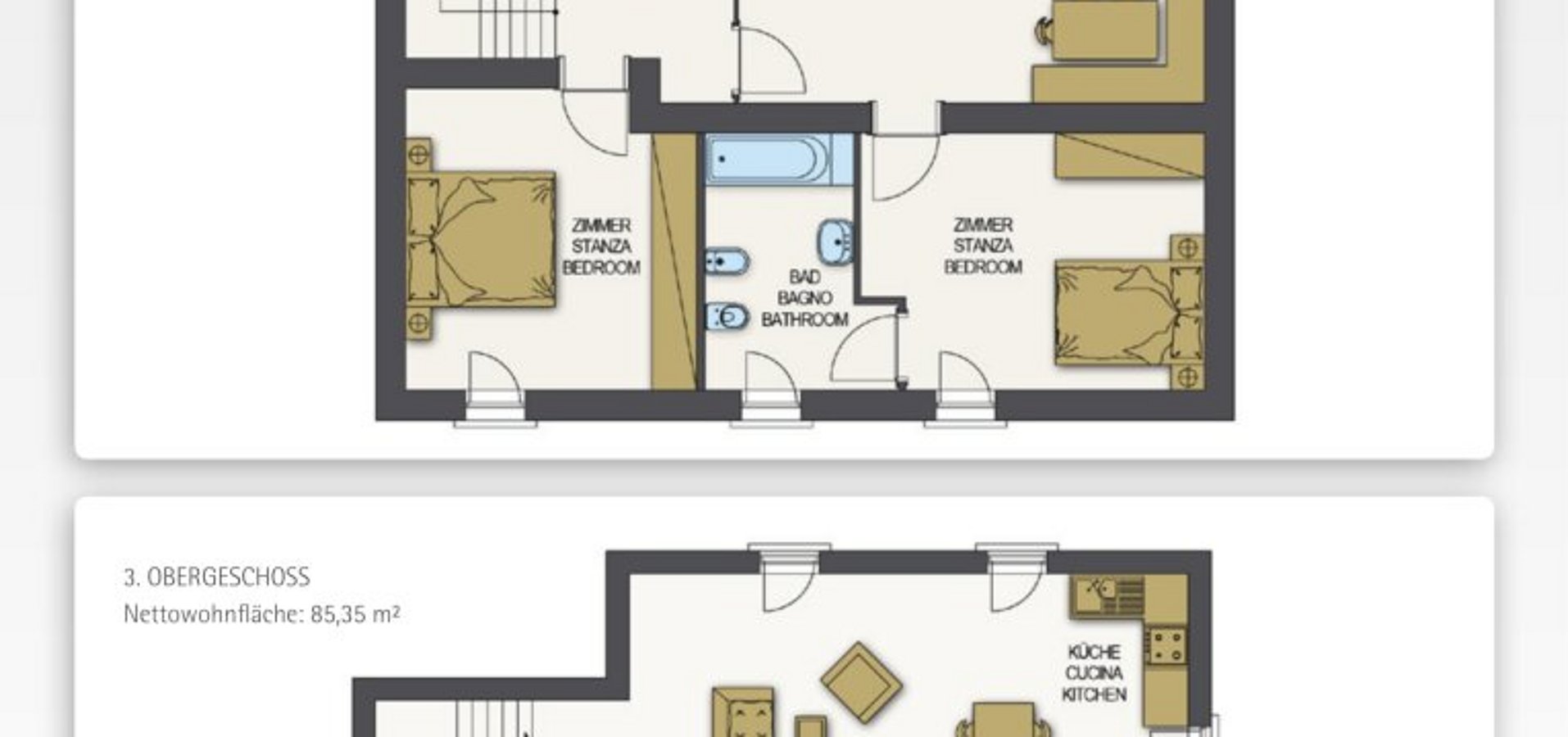 Grundriss 2. und 3. Obergeschoss