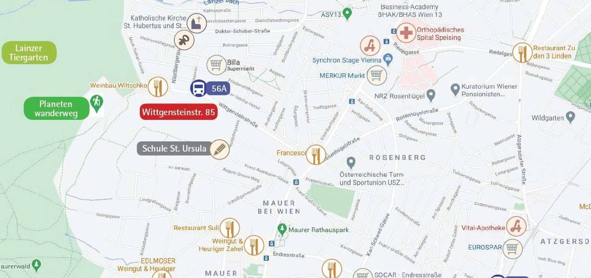Lageplan mit wichtigen Infos