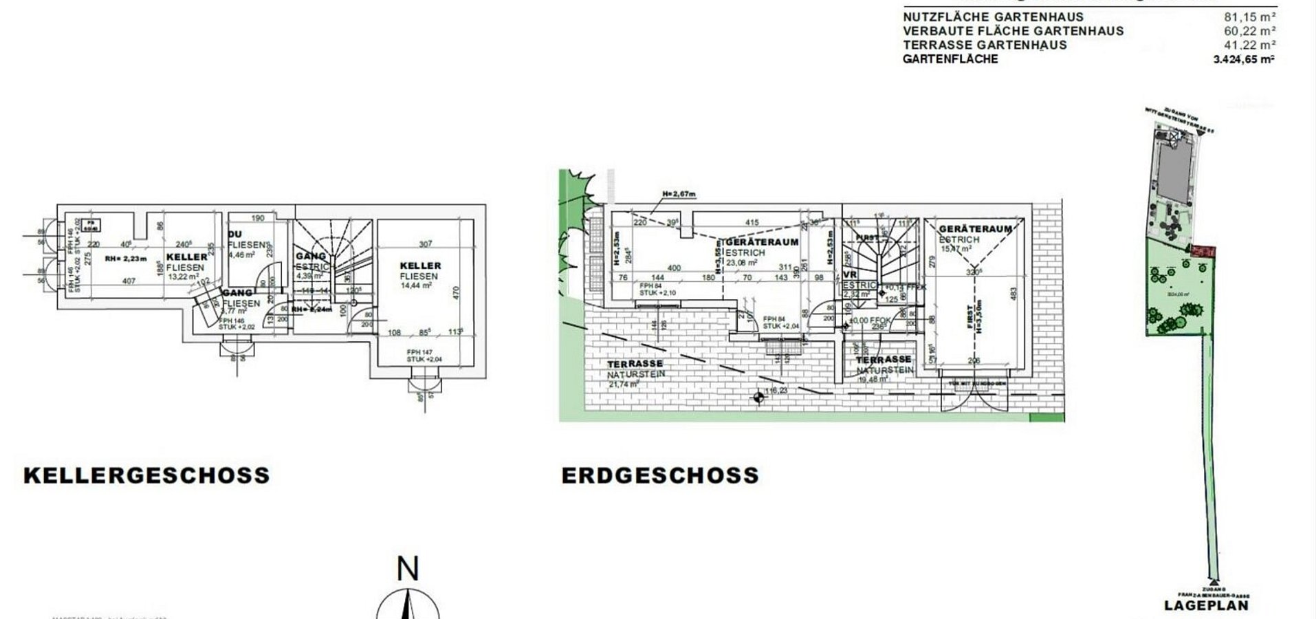Gartenhaus Lageplan