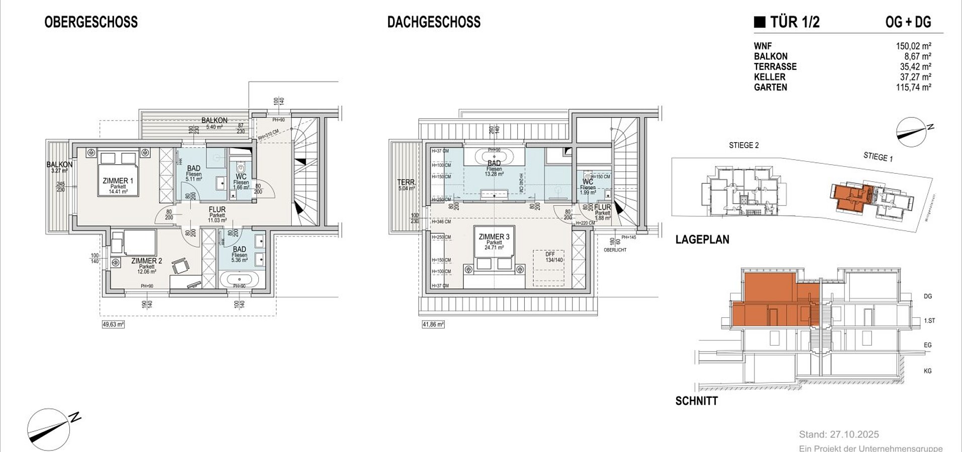 Grundriss OG+DG DH1/2