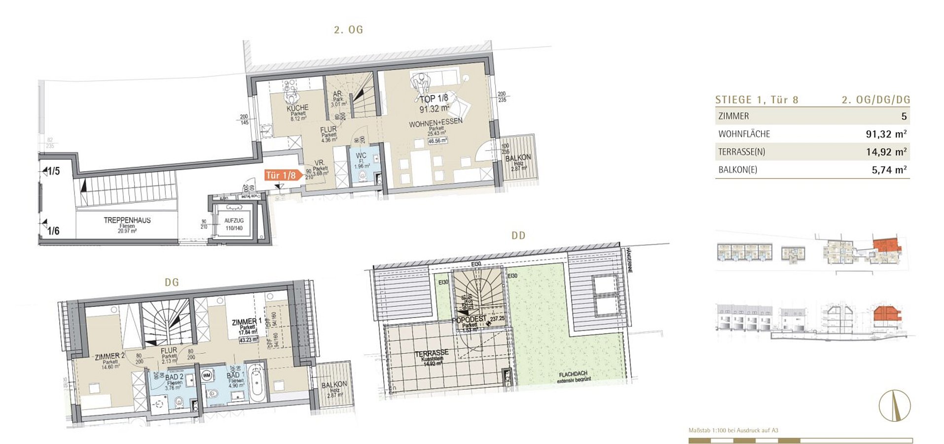 Wohnungsgrundriss Tür 1/8
