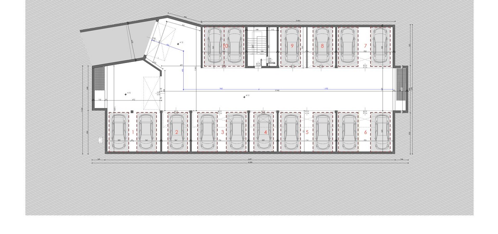 Grundriss Tiefgarage