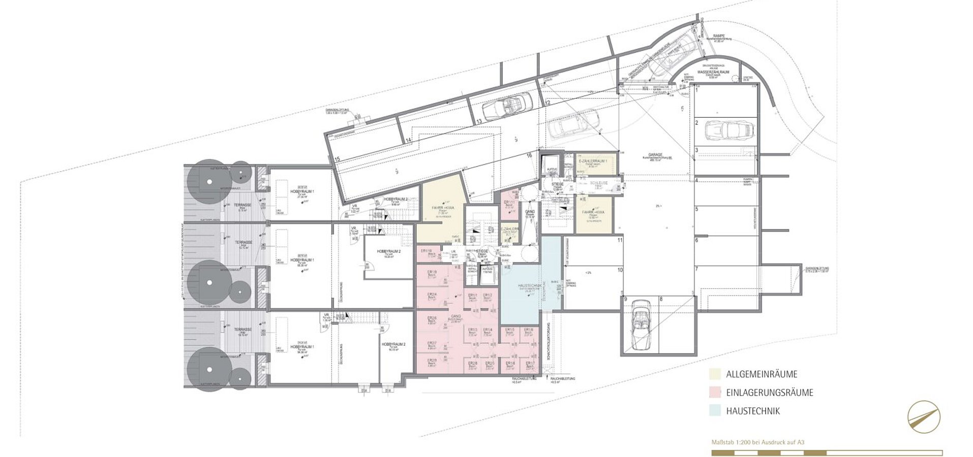 Grundriss Keller + Garage